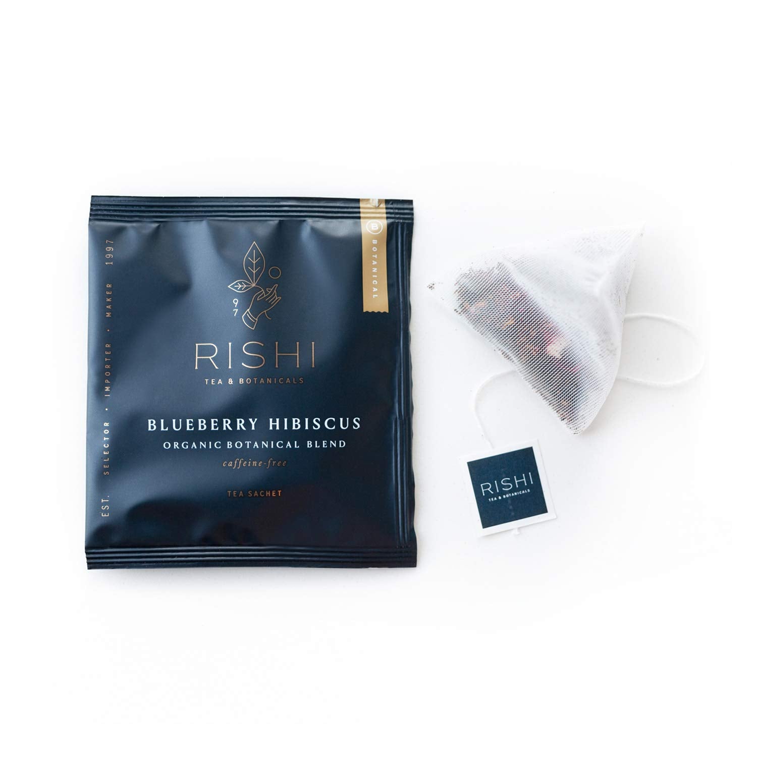 Rishi Tea Blueberry Hibiscus & Elderberry Healer Herbal Tea - Organic Sachet Tea Bags, Caffeine Free Sleep Friendly Tea Bundle - 50 Count (Pack of 2) : Grocery & Gourmet Food