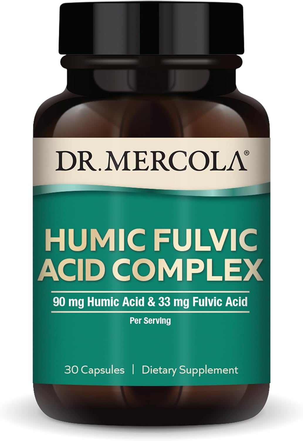 Dr. Mercola Humic Fulvic Acid Complex, 90Mg Humic Acid & 33Mg Fulvic Acid Per Serving, 30 Servings (30 Capsules), Dietary Supplement, Supports Healthy Digestion, Non-Gmo