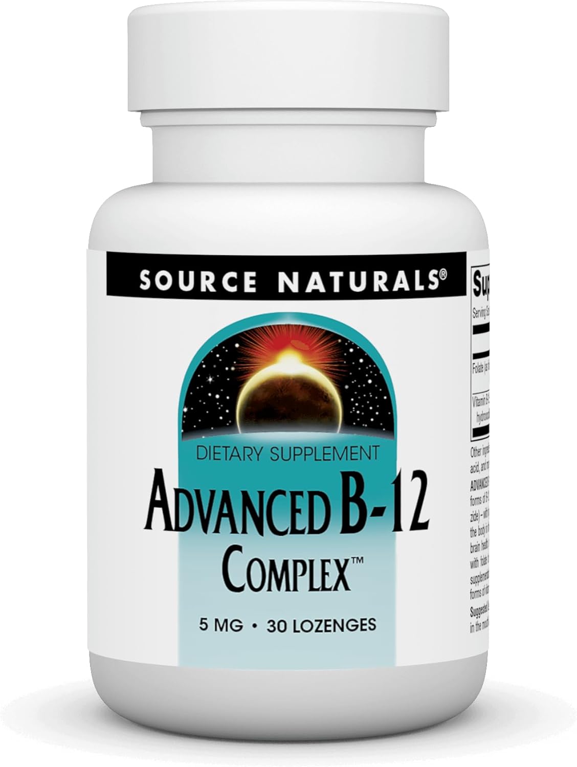 Source Naturals Product Image Advanced B-12 Complex,Promotes Normal Folic Acid Metabolism*, 5 Mg - 30 Lozenges