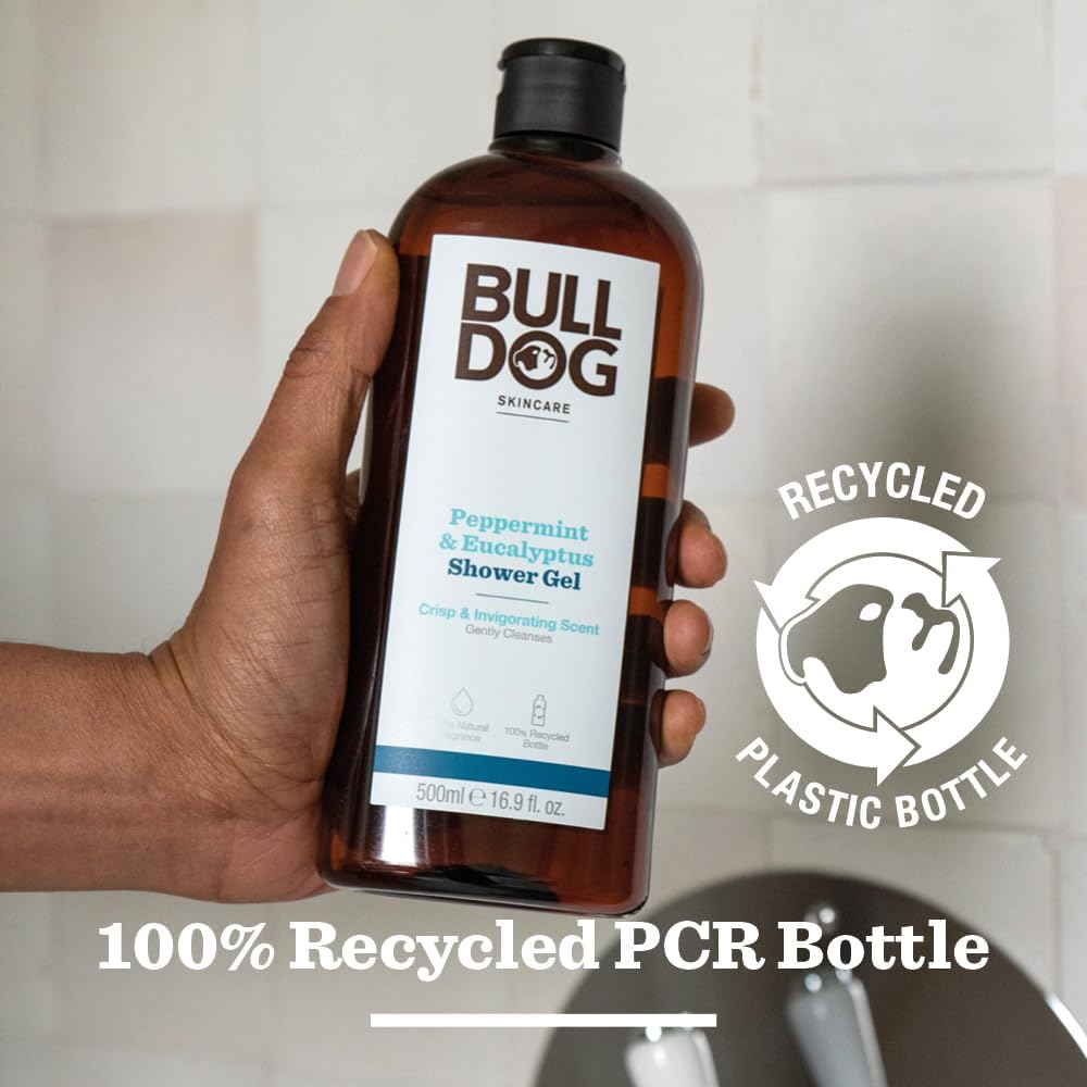 Bulldog Skincare Peppermint & Eucalyptus Shower Gel 500ml - Men’s Shower Gel - Natural Fragrance : Amazon.co.uk: Beauty