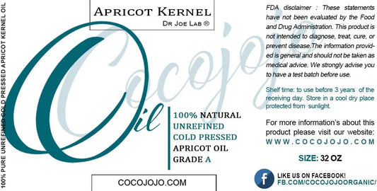 Apricot Kernel Oil - 100% Pure Natural Unrefined Cold Pressed Vegan Non GMO Natural Skin Moisturizing for Hair Skin Face- Raw Bitter Scent - Packaging May Vary (32 oz)