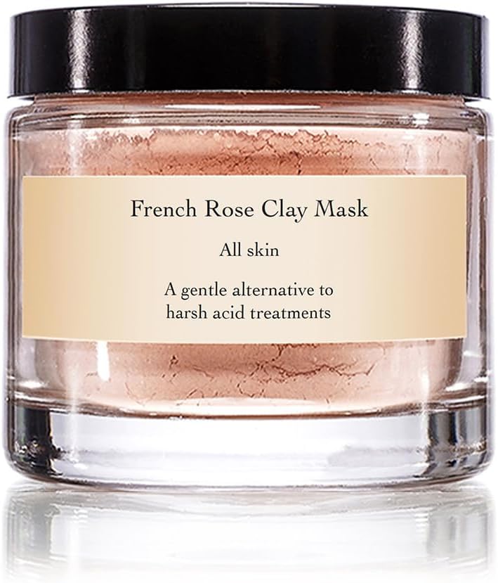 Evanhealy French Rose Clay Mask | Gentle Facial Exfoliator For Sensitive Skin Face Mask | Exfoliating Pore Minimizer Balancing Pink Clay Mask | Cleansing Rhassoul Clay