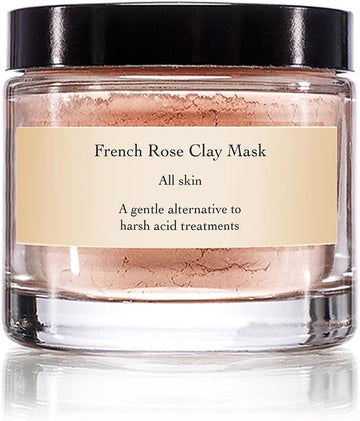 Evanhealy French Rose Clay Mask | Gentle Facial Exfoliator For Sensitive Skin Face Mask | Exfoliating Pore Minimizer Balancing Pink Clay Mask | Cleansing Rhassoul Clay