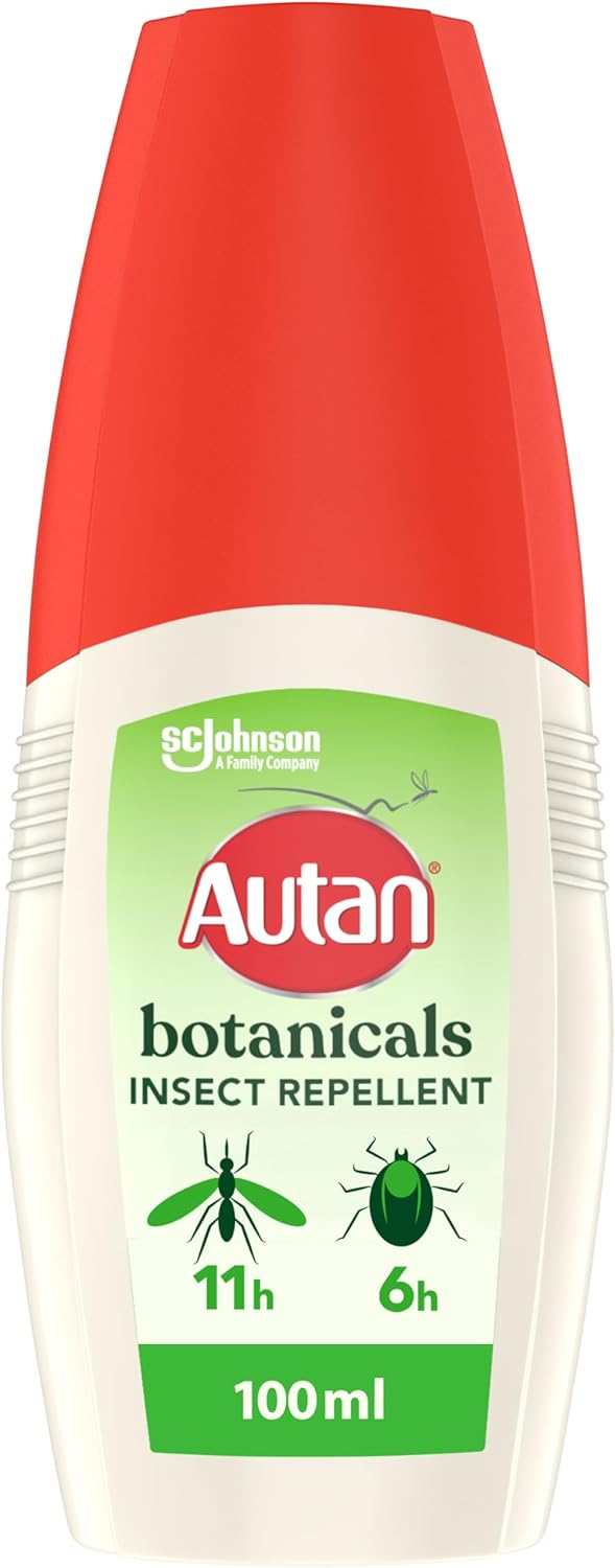 Autan Botanicals Mosquito & Insect Repellent Pump Spray, Travel Essentials, Suitable For Kids, Up To 6 Hours Plant Based Protection, Deet Free Formula, 100 Ml