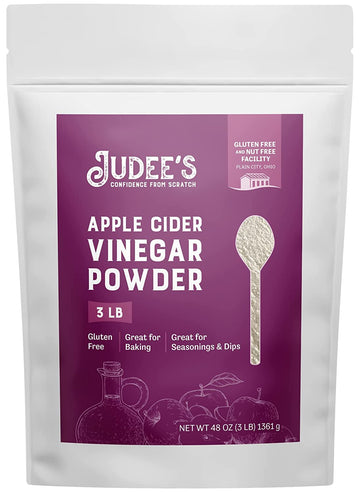 Judee'S Apple Cider Vinegar Powder 3 Lb - Gluten-Free And Nut-Free - Keto-Friendly And Great For Baking And Cooking - Add To Marinades, Glazes, Dry Rubs, And More