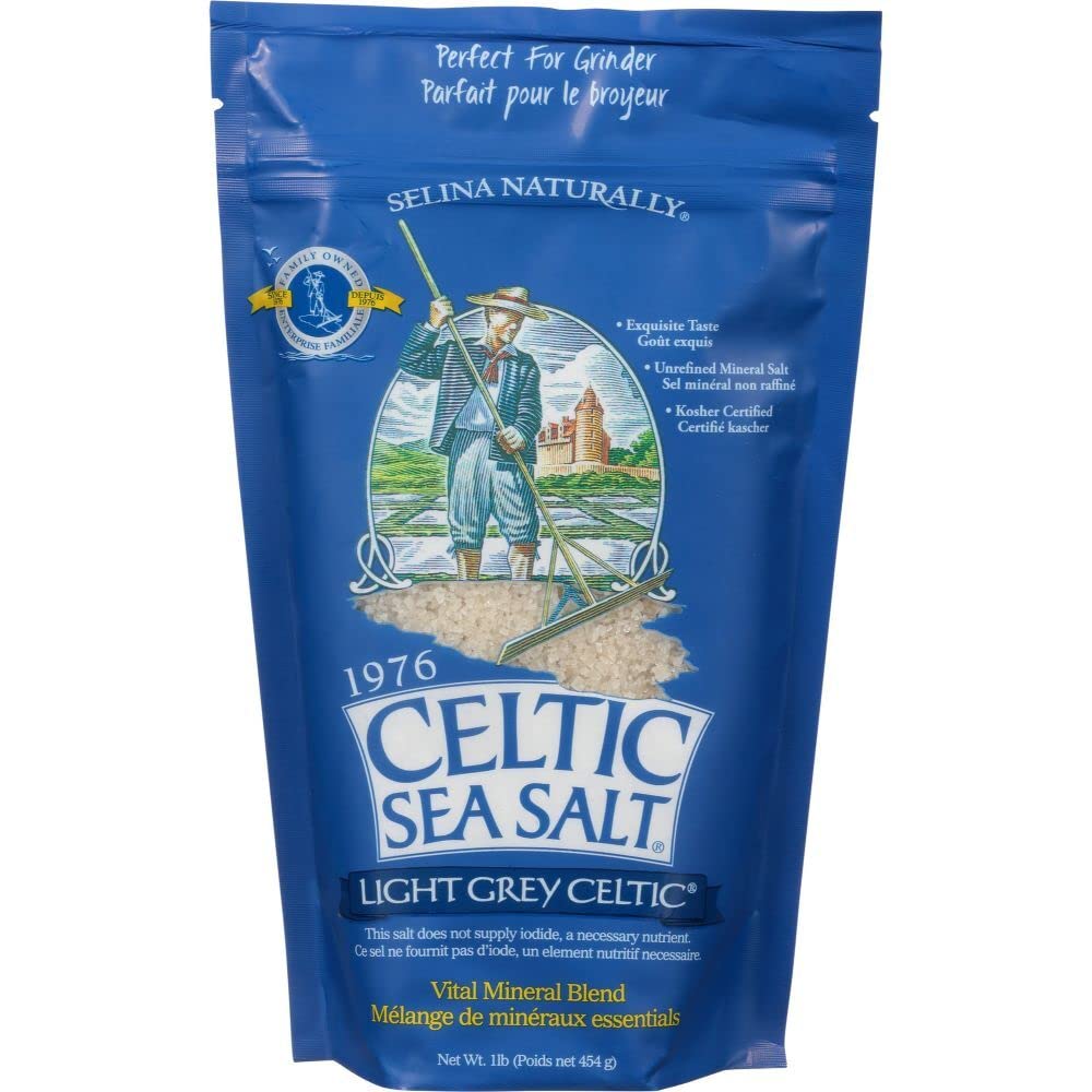 Light Grey Celtic Sea Salt 1 Pound Resealable Bag – Additive-Free, Delicious Sea Salt, Perfect For Cooking, Baking And More - Gluten-Free, Non-Gmo Verified, Kosher And Paleo-Friendly