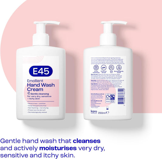 E45 Face Wash Foaming Cleanser – Daily Face Cleanser For Dry And Sensitive Skin – Gentle Facial Cleanser – Removes Excess Oil And Makeup For Clean, Soft Skin - Skin Care Facewash For Women & Mens Skin