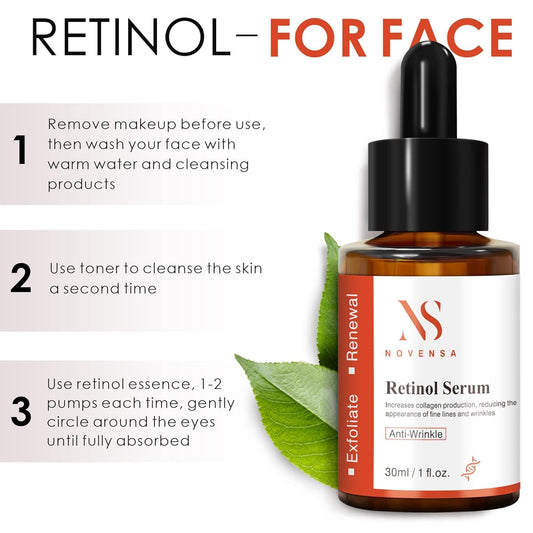 Retinol Serum for Face: Retinol Serum with Hyaluronic Acid - Anti Aging Skin Care Serum for Fine lines and Wrinkles