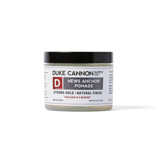 Duke Cannon Supply Co. - News Anchor Pomade, Sandalwood And Citrus Hints (4.6 Oz) Natural Matte, Medium-To-Strong Hold Pomade For All Hair Types