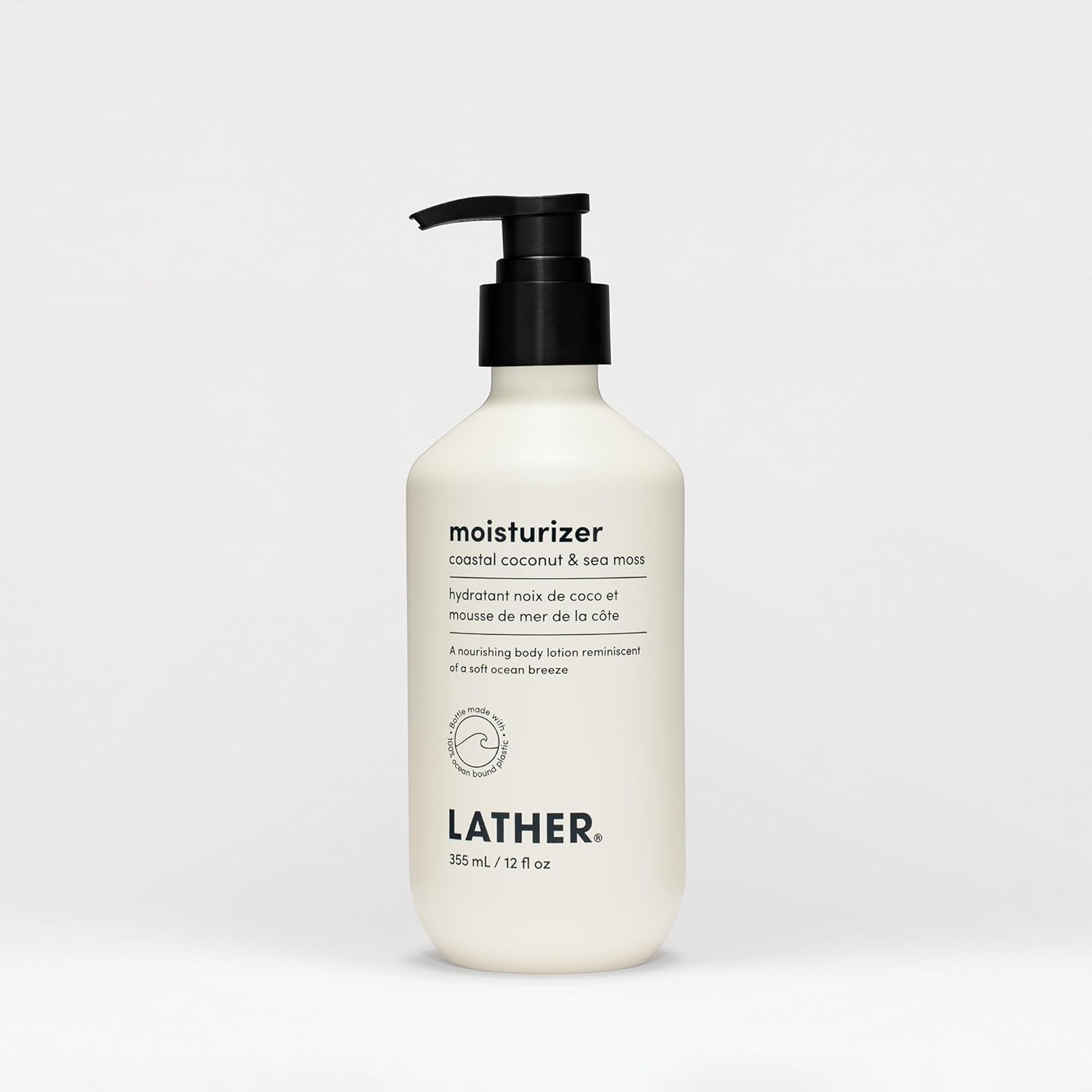 Lather Coastal Coconut & Sea Moss Body Moisturizer | Deep Hydration & Nourishing Skin Care | Paraben & Sulfate-Free | Lightweight & Fast-Absorbing | Suitable For All Skin Types | 12 Oz