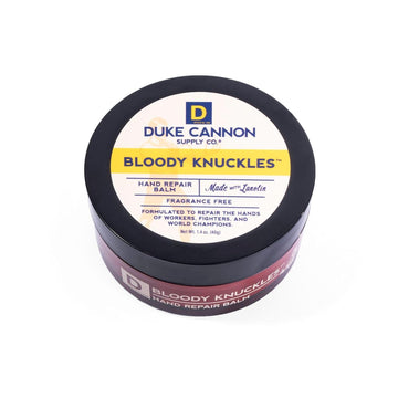 Duke Cannon Bloody Knuckles Hand Repair Balm - Unscented Moisturizer For Hardworking Hands | Lanolin Formula | Repair And Revitalize Dry, Cracked Skin | Ideal For Workers And Fighters