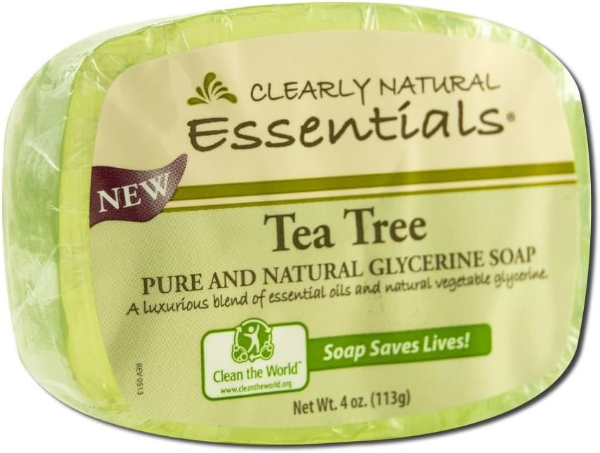 Clearly Natural Essentials Pure Glycerin Soap Bar, Tea Tree, 4 Ounce