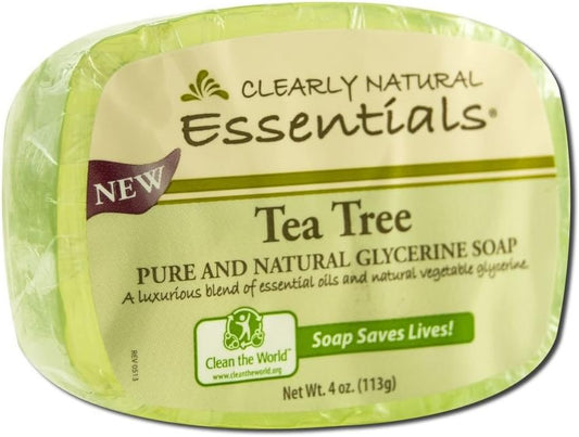 Clearly Natural Essentials Pure Glycerin Soap Bar, Tea Tree, 4 Ounce