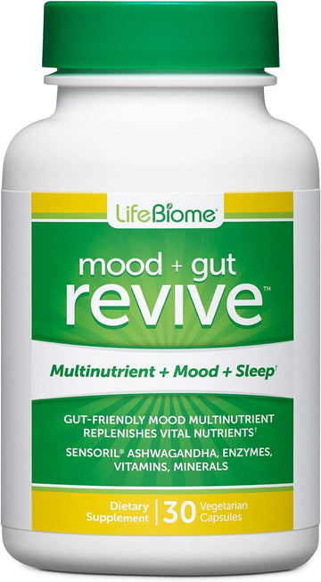 Dr. Drew Sinatras Lifebiome Mood + Gut Revive Mood Multi Replenishes Nutrients, Boosts Mood With Ashwagandha, Improves Sleep Quality Impacted By Stress