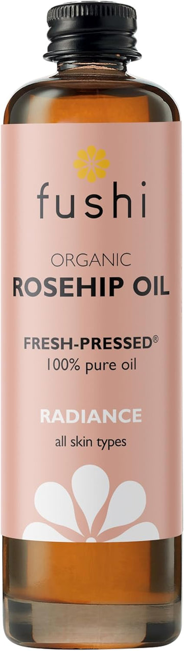 Fushi Organic Rosehip Seed Oil 100 Ml | Min Vitamin E 18.3 Mcg/G | Fresh-Pressed | Best For Scars, Fine Lines & Stretch Marks | Ethical & Vegan Society Approved | Manufactured In The Uk