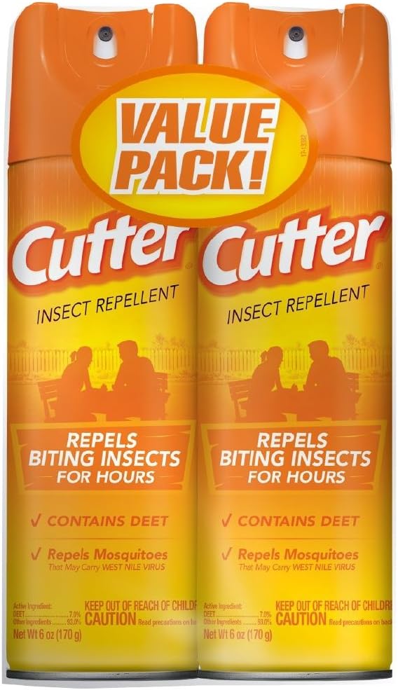 Cutter Insect Repellent Twin Pack, 2-6 Ounce Aerosol Cans, With 7 Percent Deet