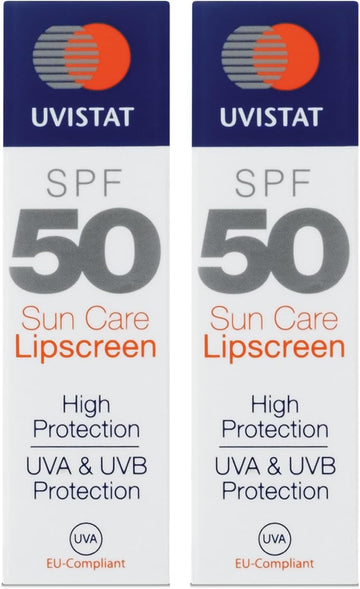 Uvistat Sun Care Lipscreen | Spf50 | Moisturising Lip Balm | Prevent Dry And Chapped Lips | 2 Tubes