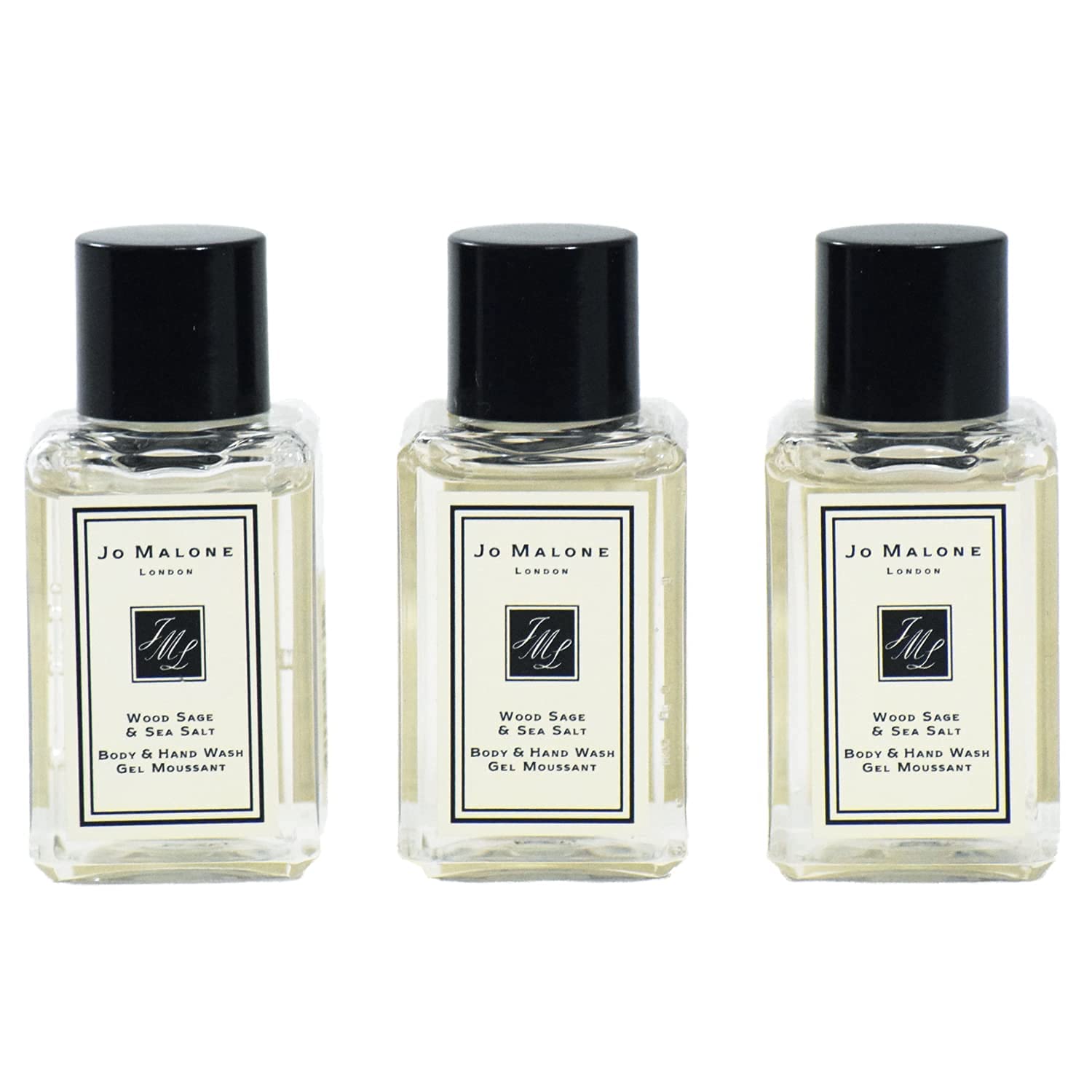 Jo Malone Wood Sage And Sea Salt Body And Hand Wash Trio Travel Size Set - 3 X 0.5 Oz