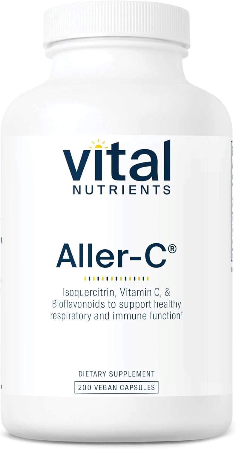 Vital Nutrients Aller-C | Vegan Respiratory and Sinus Function Support*| Isoquercitrin, Bromelain, Bioflavonoids, & Vitamin C | Gluten, Dairy, Soy Free Supplement | 200 Capsules