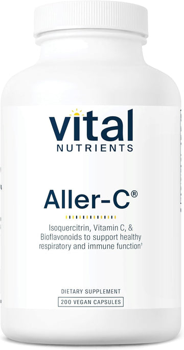 Vital Nutrients Aller-C | Vegan Respiratory and Sinus Function Support*| Isoquercitrin, Bromelain, Bioflavonoids, & Vitamin C | Gluten, Dairy, Soy Free Supplement | 200 Capsules