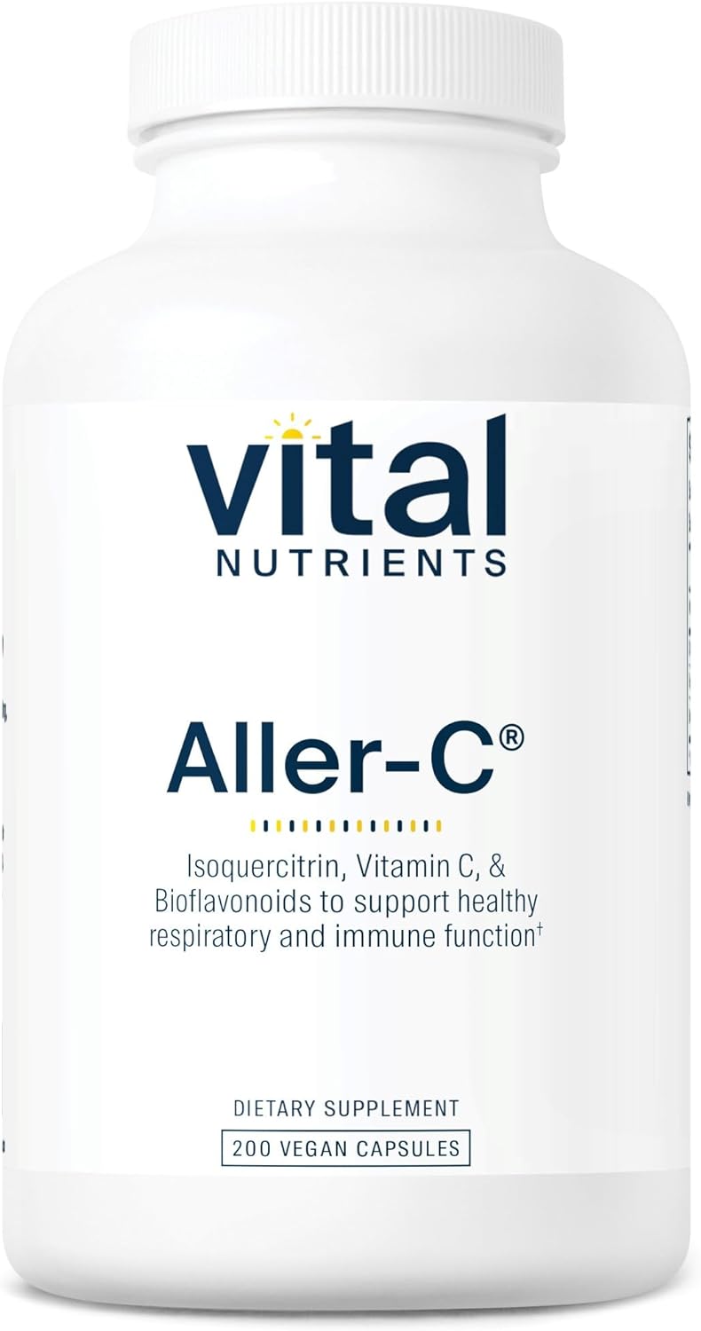 Vital Nutrients Aller-C | Vegan Respiratory And Sinus Function Support*| Isoquercitrin, Bromelain, Bioflavonoids, & Vitamin C | Gluten, Dairy, Soy Free Supplement | 200 Capsules