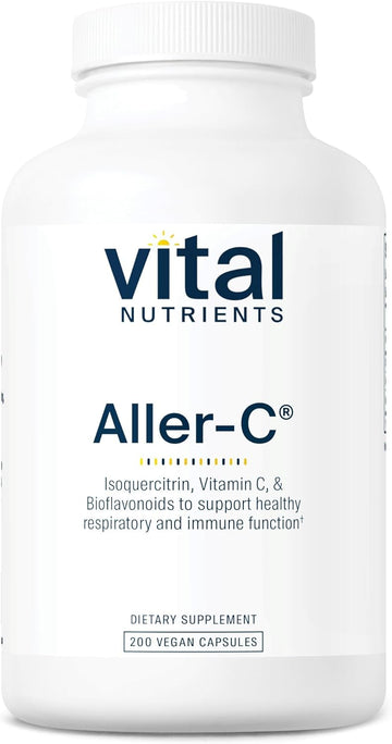 Vital Nutrients Aller-C | Vegan Respiratory And Sinus Function Support*| Isoquercitrin, Bromelain, Bioflavonoids, & Vitamin C | Gluten, Dairy, Soy Free Supplement | 200 Capsules