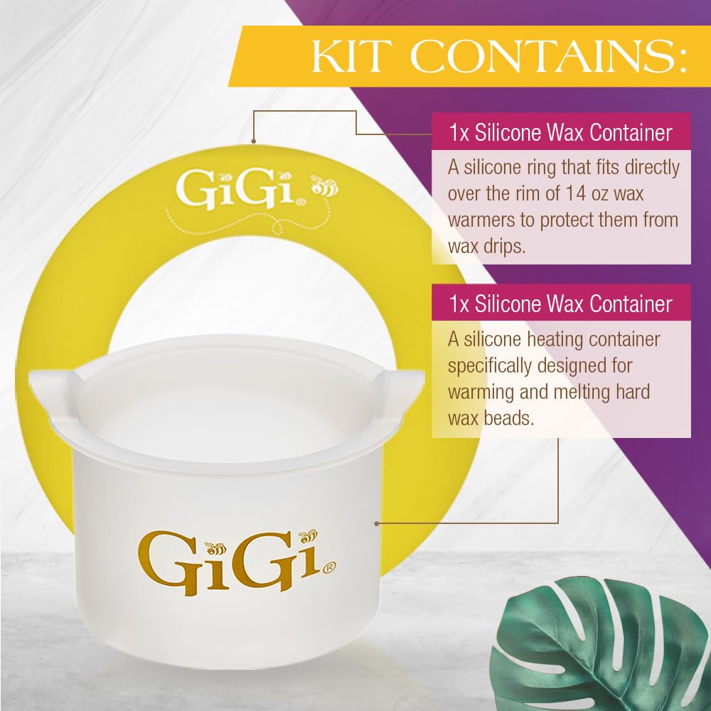 Gigi Reusable Container With Clean Collar – Silicone Wax Pot Liner For 14 Oz Wax Warmer, Waxing Accessories Kit : Beauty & Personal Care