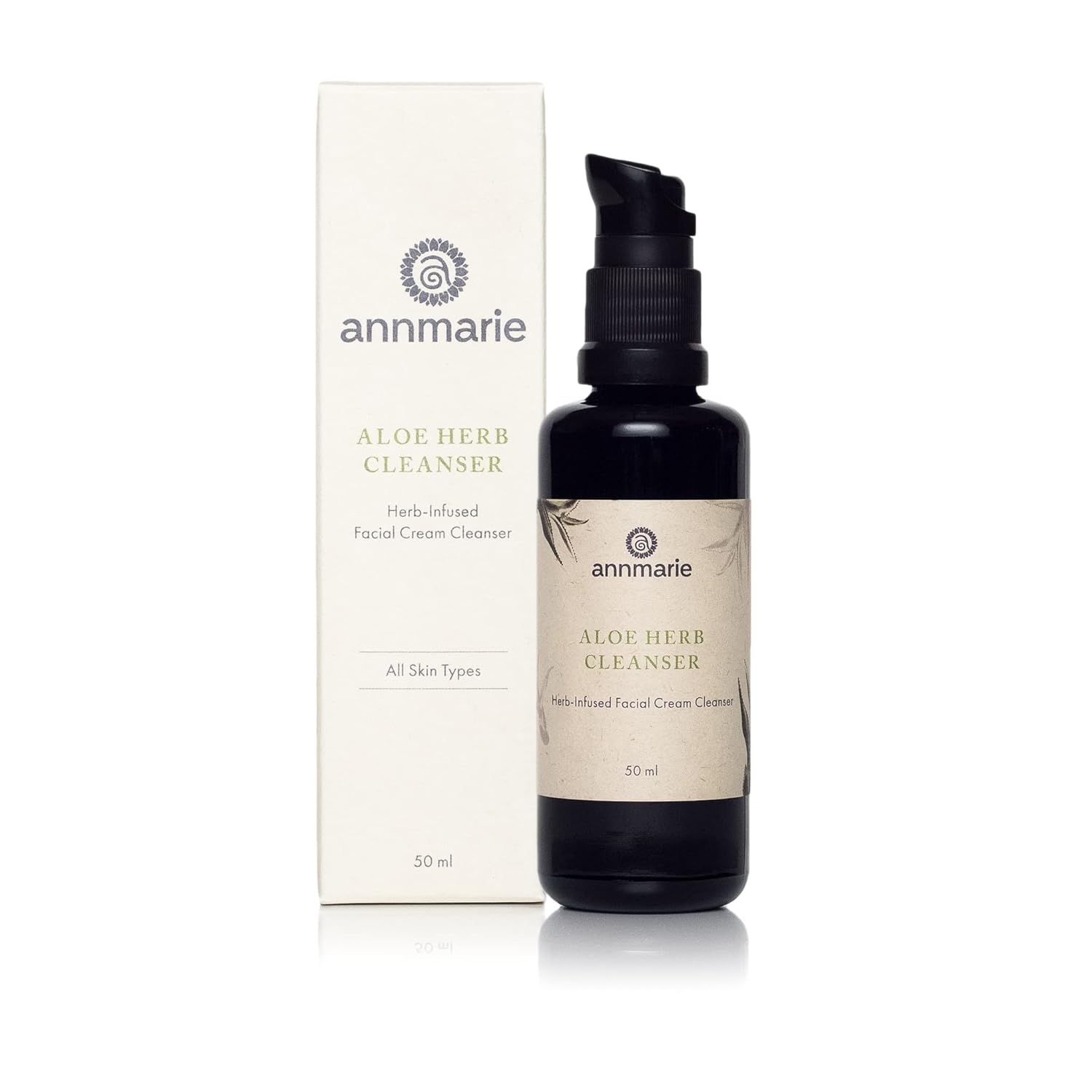 Annmarie Skin Care Aloe Herb Facial Cleanser - Gentle, Ph-Balanced Cleanser With Aloe Vera, Coconut Oil & Calendula, Suitable For All Skin Types (50Ml, 1.7 Fl Oz)