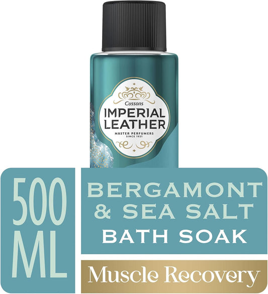 Imperial Leather Muscle Recovery Bath Soak, Bergamot & Sea Salt, Refreshing & Restoring Bubble Bath, Gentle Skin Care, Bulk Buy, Pack Of 4 X 500Ml