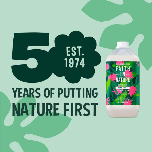 Faith In Nature Natural Dragon Fruit Conditioner, Revitalising For Oily Hair & Scalp, Vegan & Cruelty Free, No Sls, Silicones Or Parabens, 5L Refill Pack