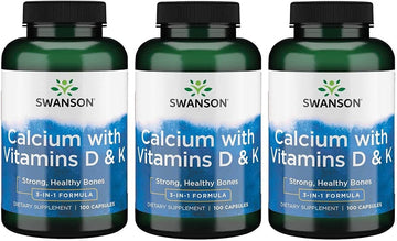 Swanson Tricalcium Complex With Vitamins D & K 100 Capsules (3 Pack)