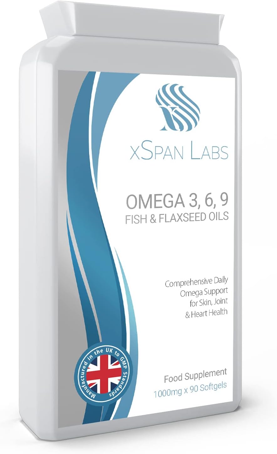 Omega Balanced 3, 6 & 9 Fish & Flaxseed Oil 1000Mg, 90 Capsules - High160 Grams