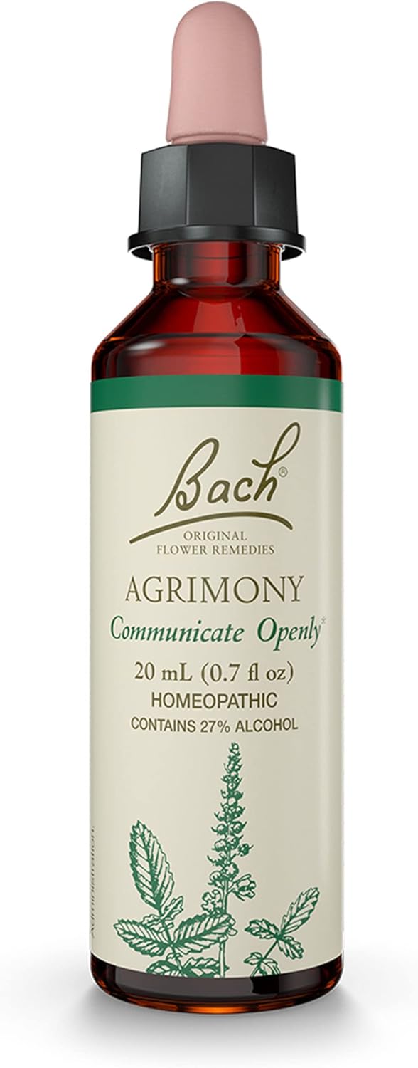 Bach Original Flower Remedies, Agrimony For Open Communication, Natural Homeopathic Flower Essence, Holistic Wellness And Stress Relief, Vegan, 20Ml Dropper