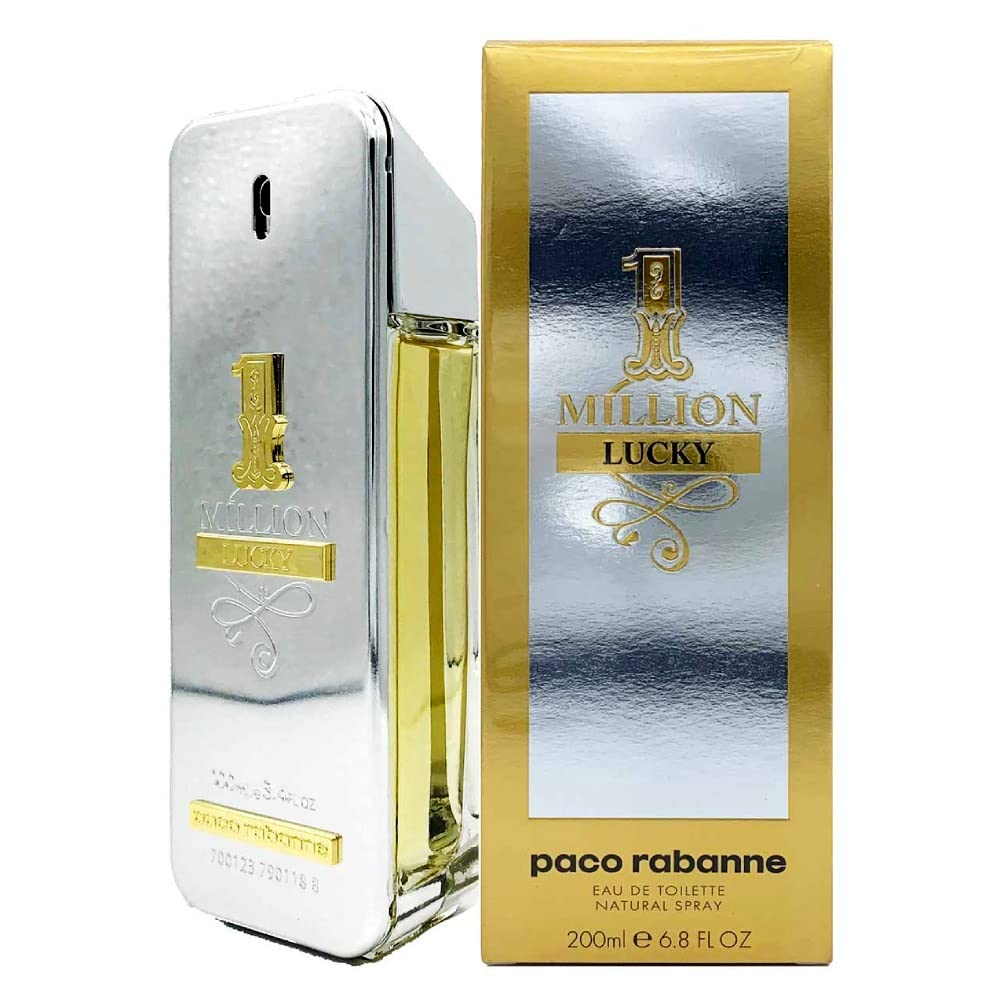 1 Million Lucky By Paco Rabanne For Men Eau De Toilette Spray 6.7 Oz / 200 Ml