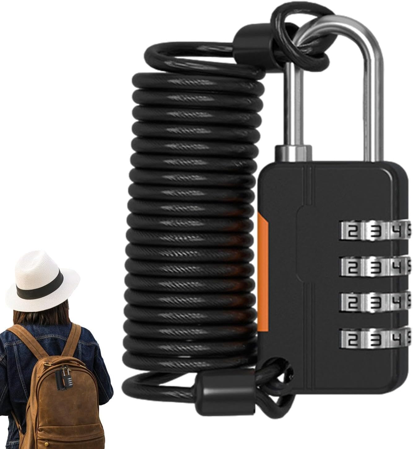 Combination Cable Lock – 4-Digit Anti-Theft Security Lock for Bicycles, Doors, and More | Durable Cable Chain Password Lock for Bike Accessories