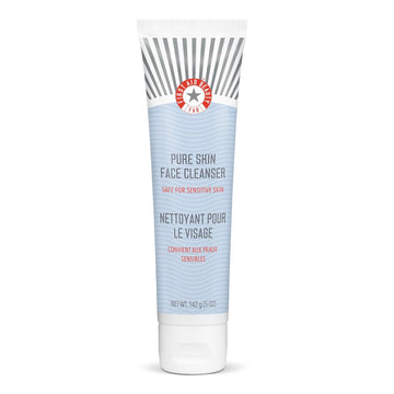 First Aid Beauty Pure Skin Face Cleanser, Sensitive Skin Cream Cleanser with Antioxidant Booster, 5 oz