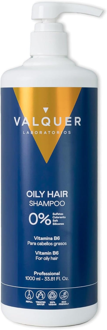 Valquer Shampoo For Oily Hair Specially Indicated To Self-Regulate Hair Oiliness. Formulated With Buchú Leaves, Vitamin E & Panthenol. Zero% Sulfates & Salt. - 400Ml