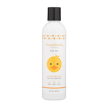 Fuzzyduck Kids Hair Gel, Water-Soluble, Girls & Boys Hair Gel Infused W/Aloe, Sea Botanicals, & Honey - For All Hair Types (Citrus Medley, 8Oz)