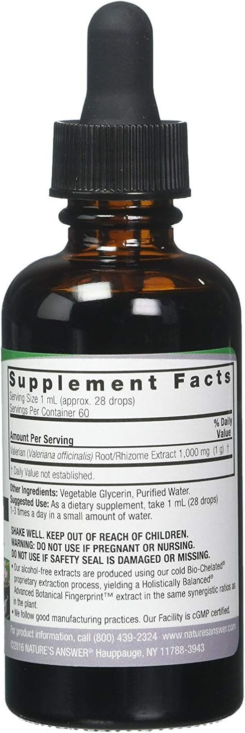 Nature's Answer Valerian Root 1000mg 2 Extract | Promotes Restful Sleep | Calms & Relaxes | Super Concentrated | Gluten-Free, Alcohol-Free, Kosher Certified & Vegan 2 | 2 Pack