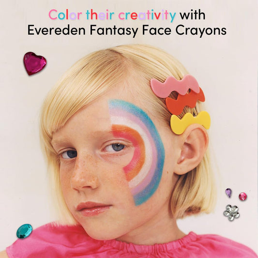 Evereden Kids Fantasy Face Crayon: Ice Queen - Non Toxic Kids Makeup & Multi-Purpose Face, Eye, & Lip Crayon - Creamy Natural Makeup for Kids - Vegan & Clean Makeup for Kids - Safe for Sensitive Skin