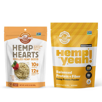 Hemp Hearts And Balanced Protein + Fiber Bundle - Non-Gmo & Keto Friendly – Gluten Free Plant-Based Protein – Preservative Free – Versatile & Great For Smoothies, Baking, Pancakes & More