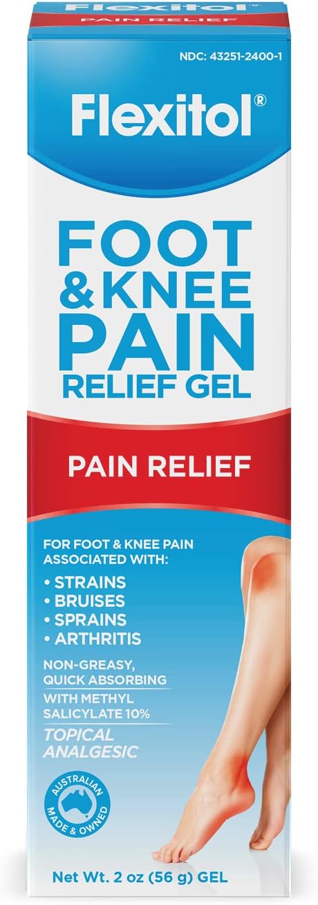 Flexitol Foot & Knee Pain Relief Gel with Arnica and Wintergreen, 2 Ou