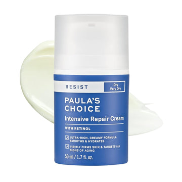 Paula'S Choice Resist Intensive Repair Cream With Retinol, Hyaluronic Acid & Jojoba, Concentrated Anti-Aging Moisturizer For Dry, Chapped Skin, 1.7 Ounce