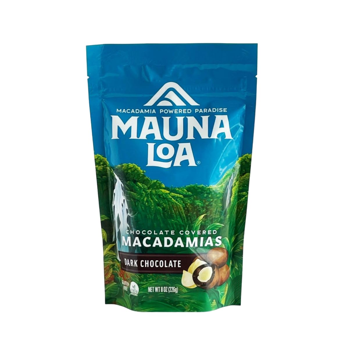 Mauna Loa Premium Hawaiian Chocolate Covered Macadamia Nuts, Dark Chocolate, Cocoa Dusted, 8 Oz Bag (Pack Of 1)