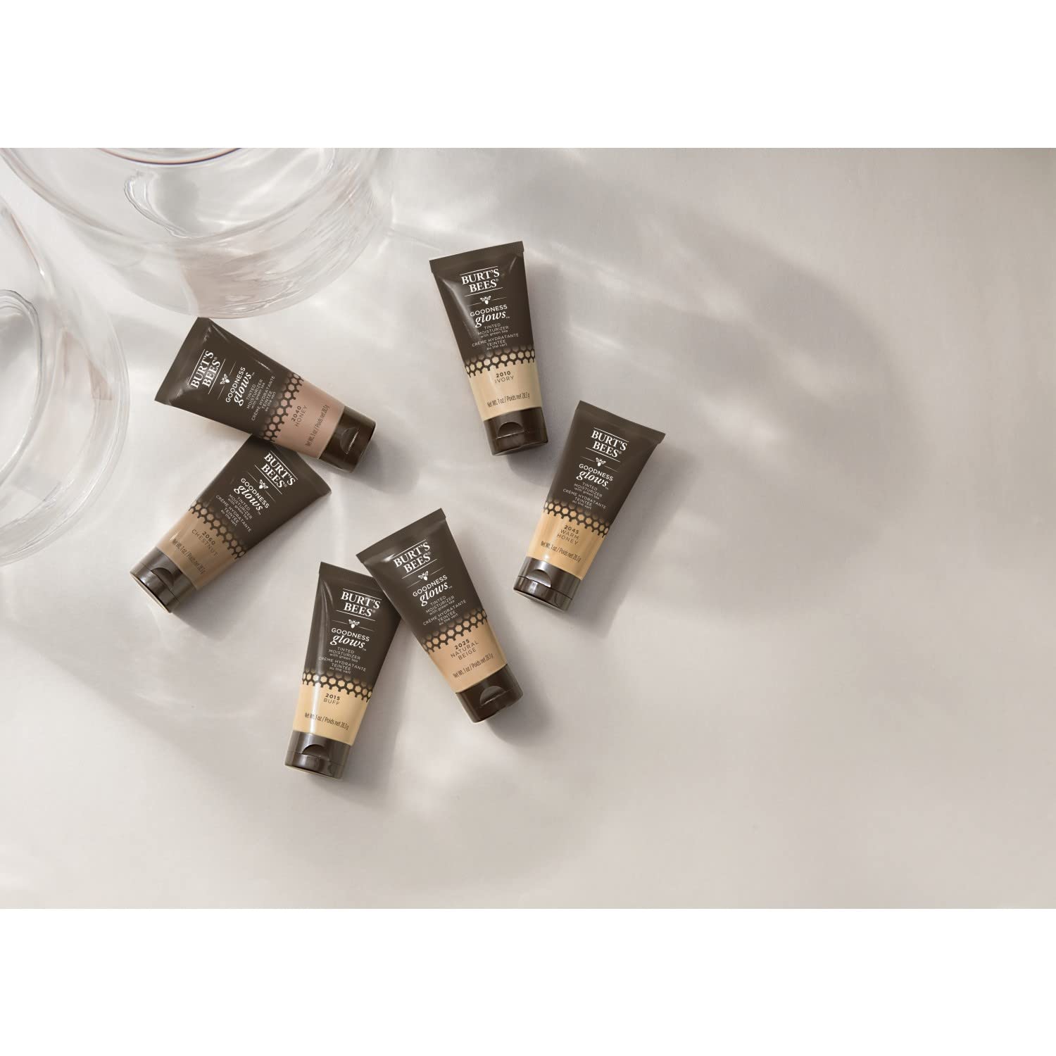 Burts Bees Goodness Glows Tinted Moisturizer, Rich in Antioxidants, Chestnut 1.0 Ounce : Beauty & Personal Care