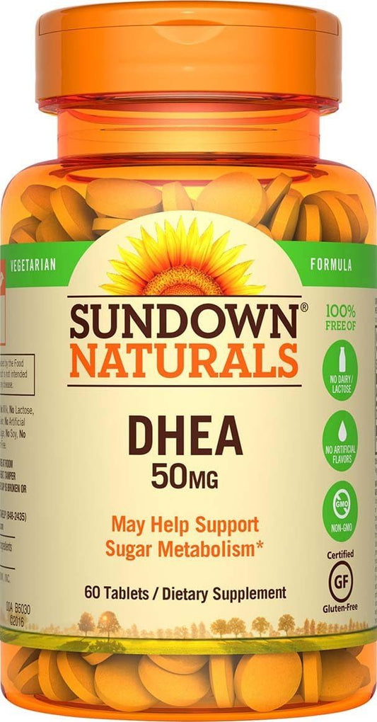 Sundown Naturals DHEA Energy Enhance Dietary Supplement Tablets, 50 mg, 60-Count Bottle