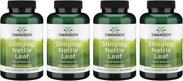 Swanson Stinging Nettle Leaf (Urtica Dioica) - Herbal Supplement Promoting Urinary Tract & Respiratory Health Support - May Support Healthy Fluid Balance - (120 Capsules) 4 Pack