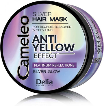 Cameleo - Silver Toning Mask - No Yellow Effect - Purple Treatment & Colour Protect For Blonde, Grey, White Hair - Platinum Tones - Uv Protect - No Parabens - 200Ml