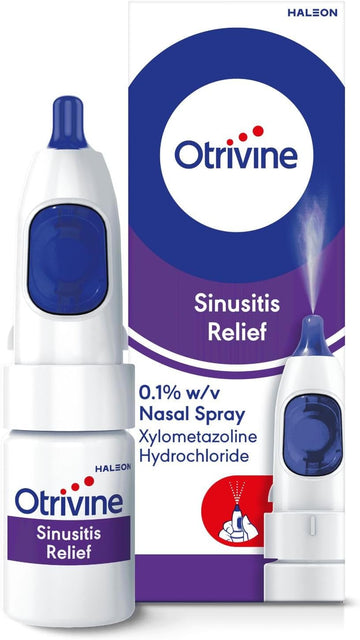 Otrivine Decongestant Nasal Spray, Nose Spray For Sinusitis & Blocked Nose Relief, 10Ml