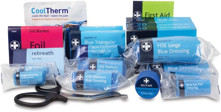 Reliance Medical Small Catering First Aid Kit Refill - Essential Supplies For Workplace, Compliance And Safety, Includes Dressings, Plasters, Workplace Injuries First Aid Supplies